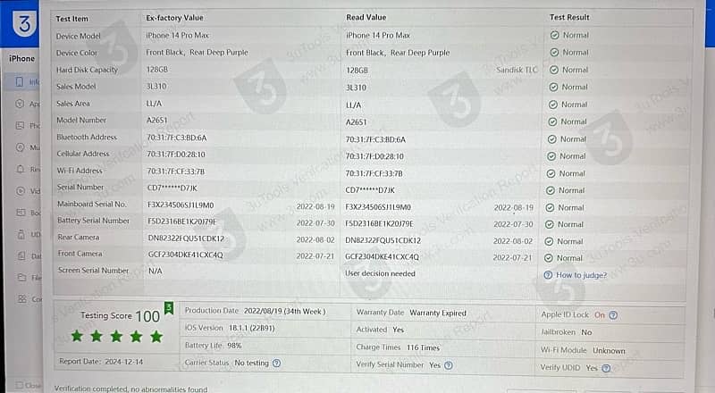 IPhone 14 Pro Max JV 98% Battery Health 2