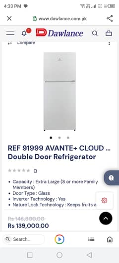 Fridge/refrigerator for sale/Dawlance Inverter refrigerator for sale