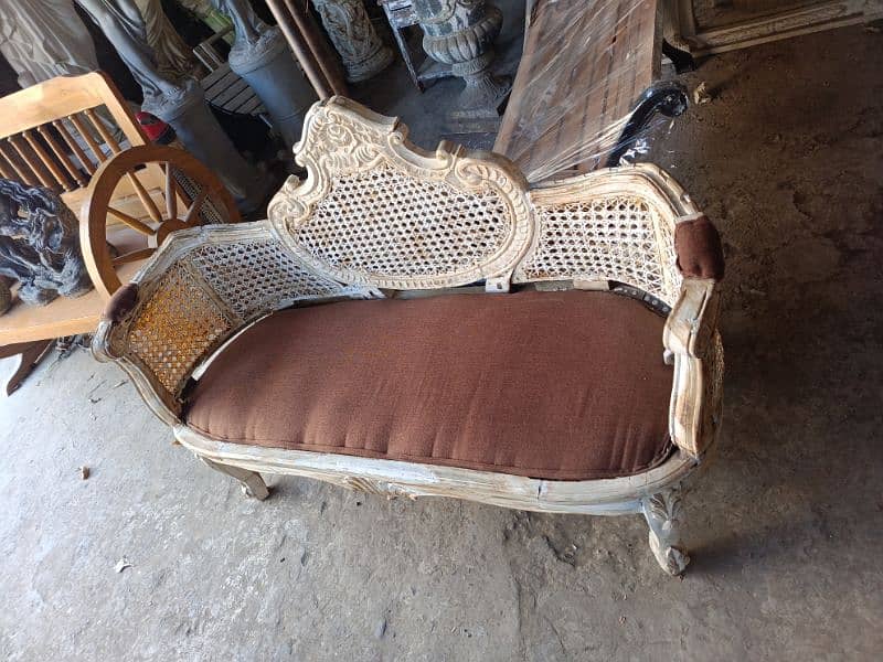 Wooden cane vintage solid sofa 8