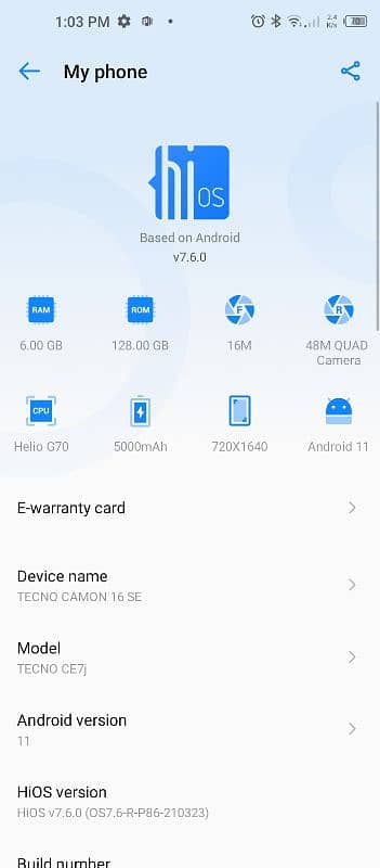 tecno camon 16se 6/128 with box 3