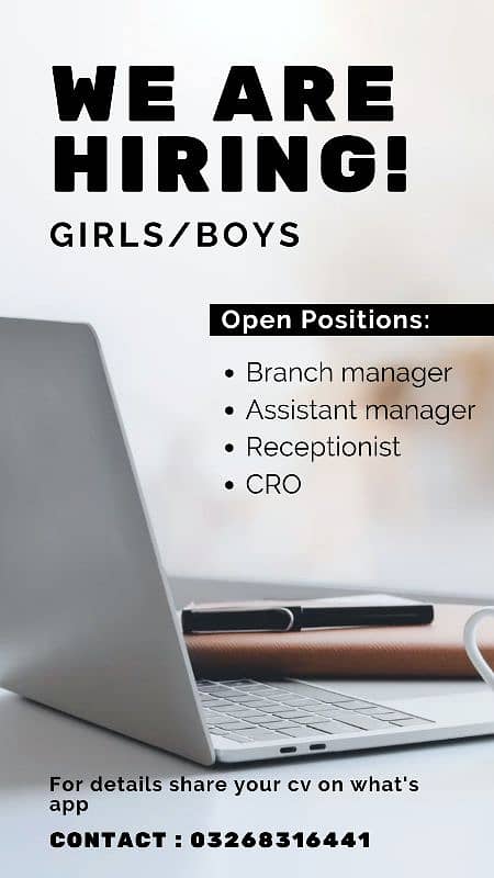 we are hiring male / female 0