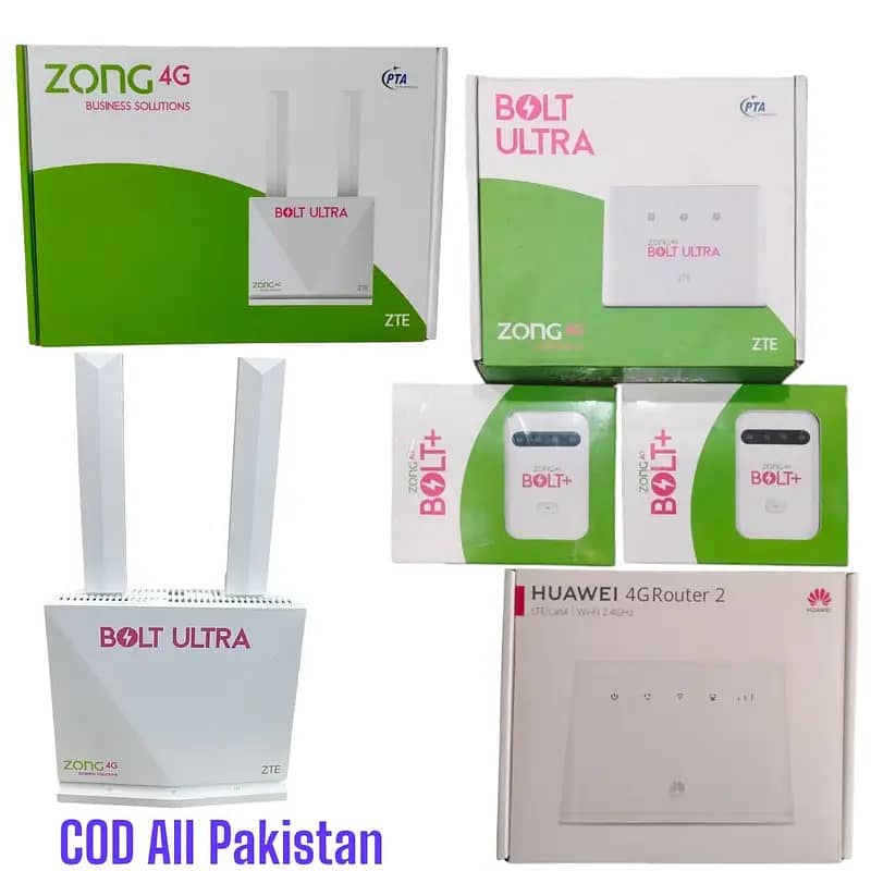 ZONG ROUTER ZONG 4G ROUTER BOLT ULTRA ROUTER AVAILABLE 0