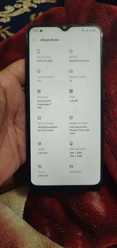 oppo A5 2020 3GB 64GB onliy mobile box misplaced 7