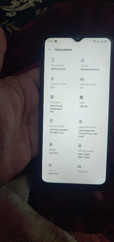 oppo A5 2020 3GB 64GB onliy mobile box misplaced 8