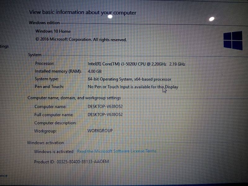 Asus Vivobook i3 5th gen, 4gb/320gb, 5