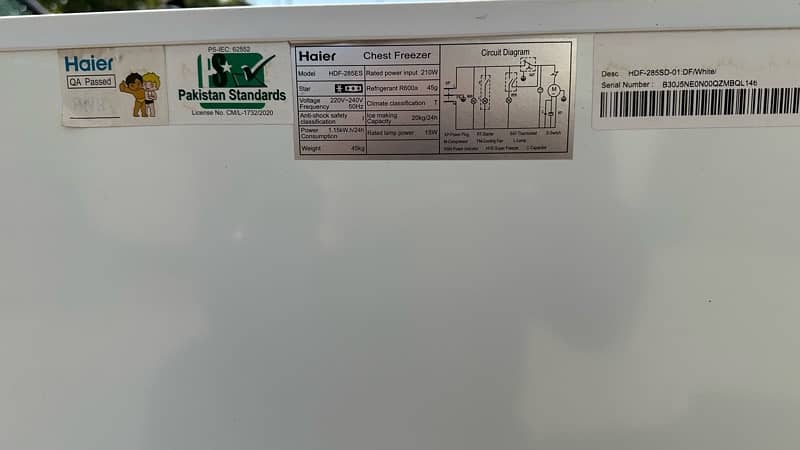 Haier single door inverter deep freezer model HDF-285ES 4