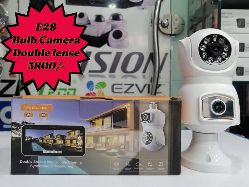 Wifi Cameras | V380 Bulb Camera E28 Double lens | Security Cameras 0