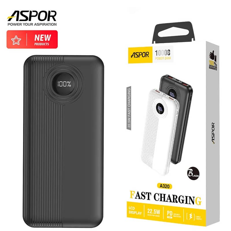 Aspor A320 Power Bank With Display 22.5W PD QC 3.0 10000mAh 0