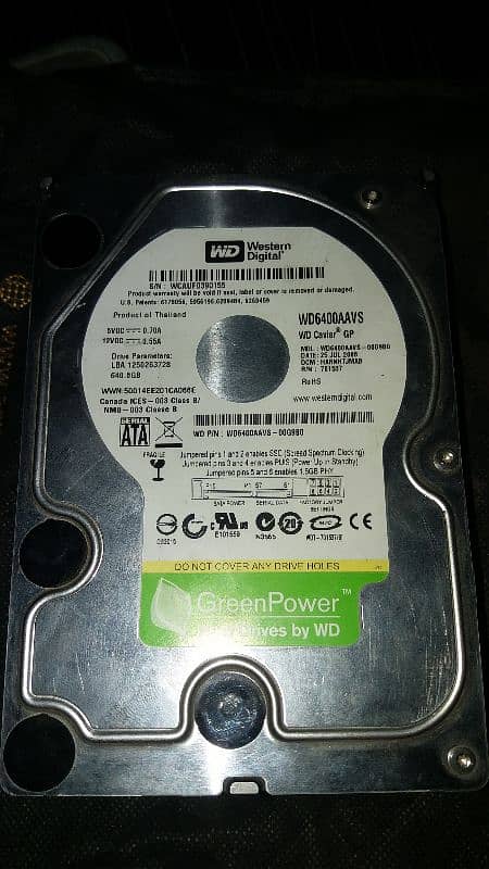 WD harddisk 640gb 0