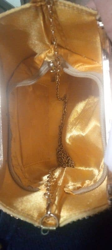 Gold clutch and cross bag 2