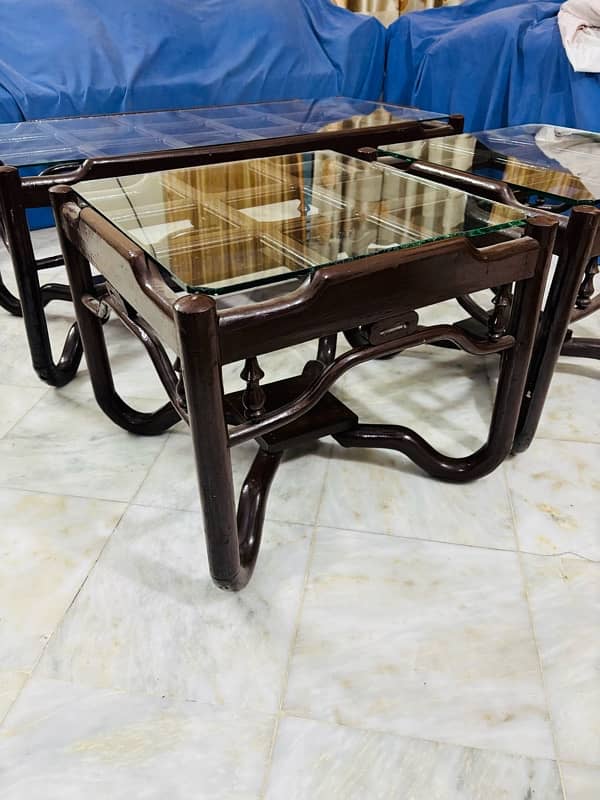 centre table with 2 side tables for sale 0