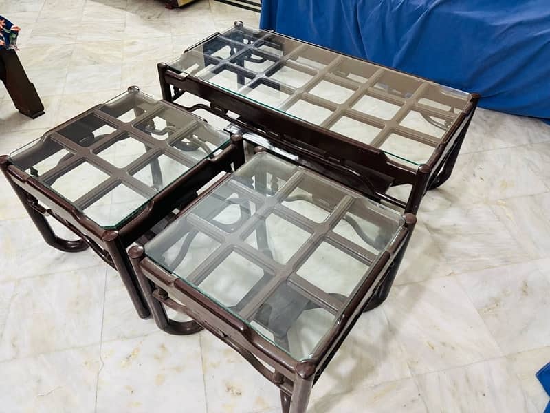 centre table with 2 side tables for sale 3