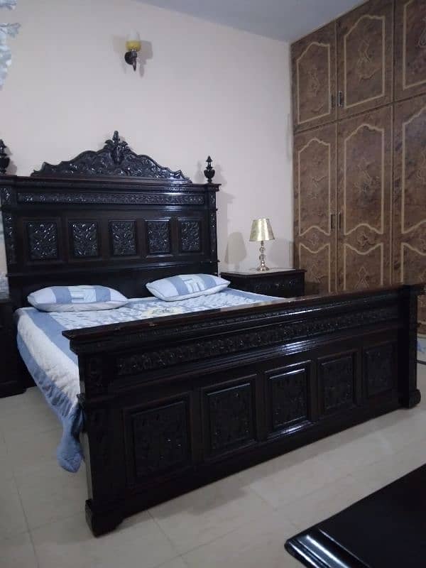 king size bed set/ chinioti bed set/wooden bed set 0