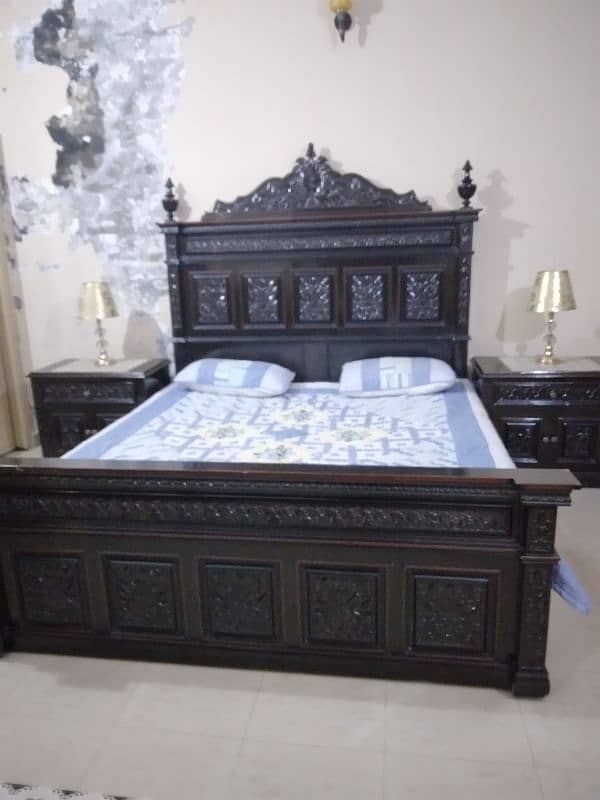 king size bed set/ chinioti bed set/wooden bed set 3