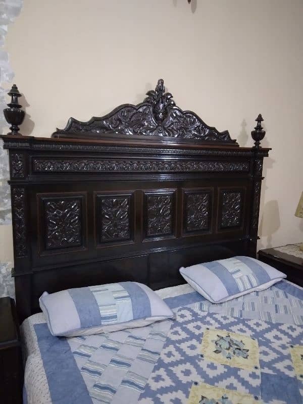 king size bed set/ chinioti bed set/wooden bed set 5