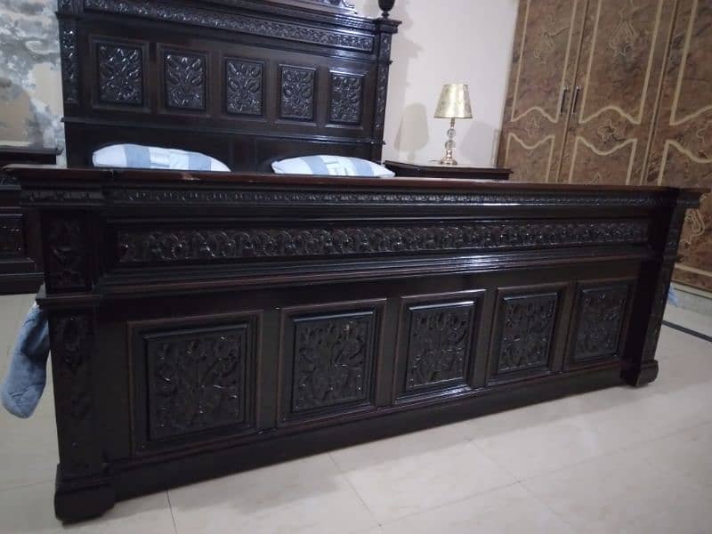 king size bed set/ chinioti bed set/wooden bed set 6