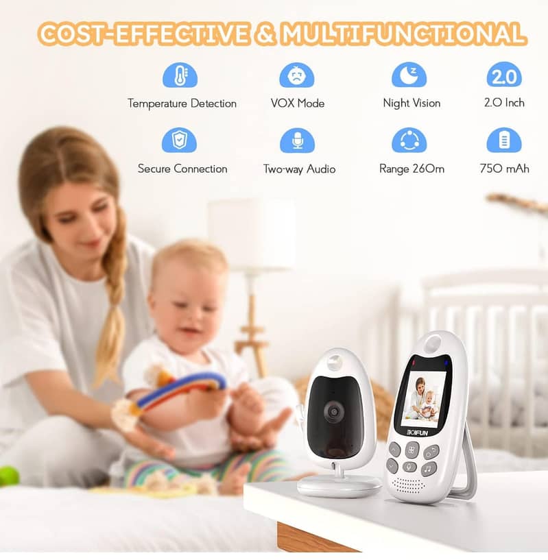 Baby Monitor5"720P/VideoBabyMonitor with Pan-Tilt-ZoomCamera/kids cam 6