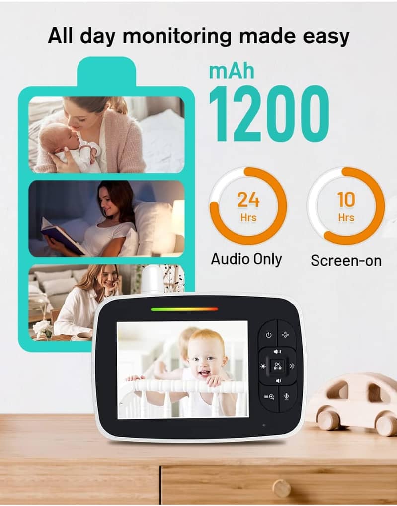 Baby Monitor5"720P/VideoBabyMonitor with Pan-Tilt-ZoomCamera/kids cam 9