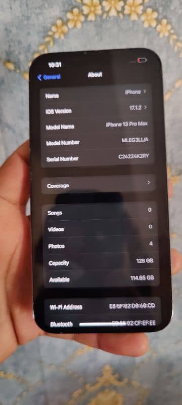 I phone 13 pro max . dual sim 128gb 8