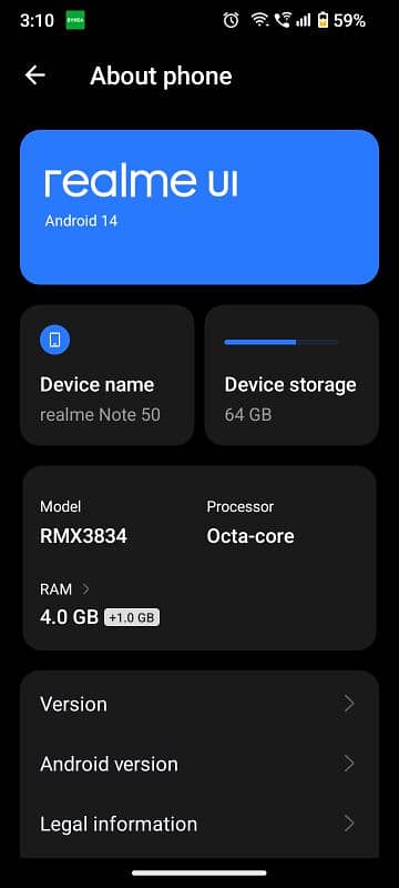 realmi note 50 10/10 condition 7