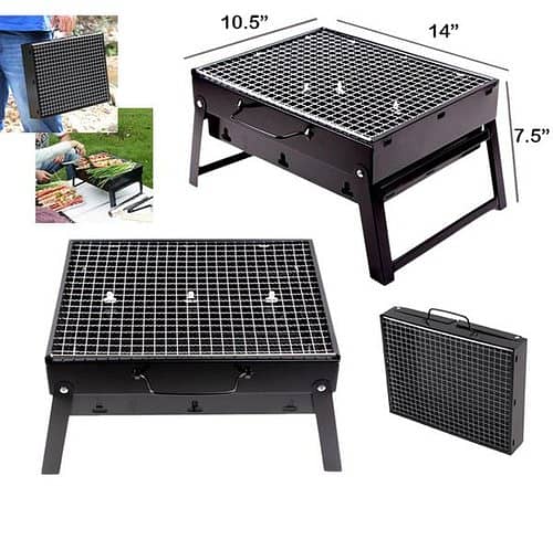 Folding Portable Outdoor Barbeque Charcoal Bbq Grill Oven Black Carbon 1