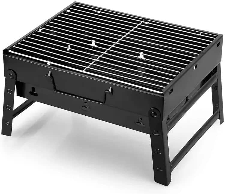 Folding Portable Outdoor Barbeque Charcoal Bbq Grill Oven Black Carbon 3