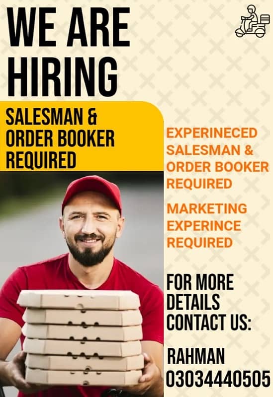 order taker+ salesman for marketing 0