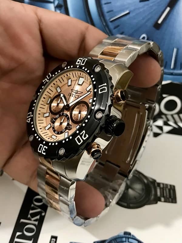 INVICTA-PRO DIVER-ROSE GOLD-NEW WATCH-RADO-OMEGA-ROLEX-TISSOT-TAG 5