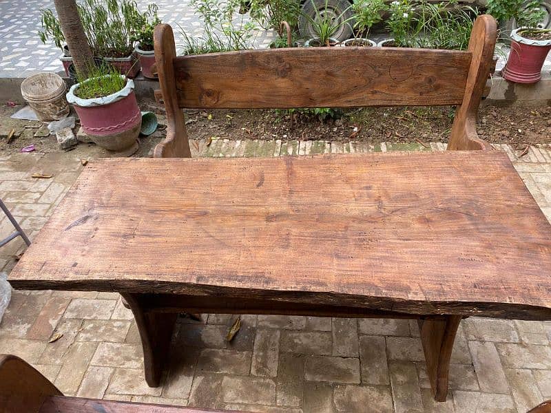 wooden table with benches 3