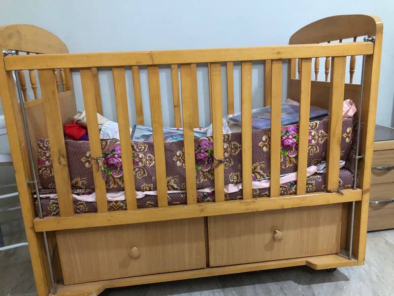 Baby cot with mattress 1