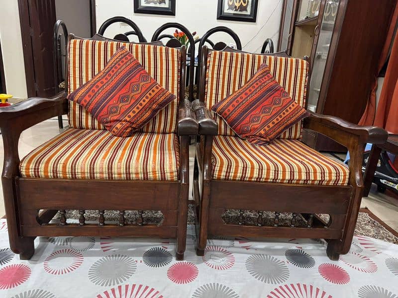 pure shesham wood 5 seater sofa set 0