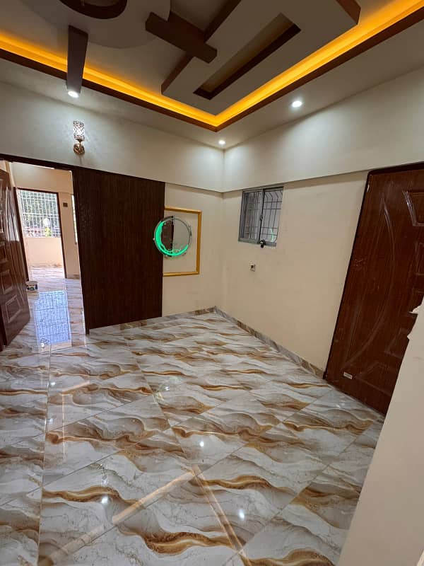 Sunny Terrace Renovated 3 Bed DD Flat for Sale Block 13 Gulistan e Jauhar 1