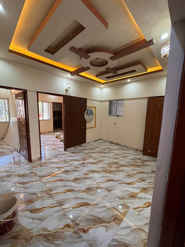 Sunny Terrace Renovated 3 Bed DD Flat for Sale Block 13 Gulistan e Jauhar 4