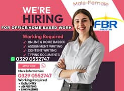 Job for male and female / Assignment Job / Data Entry Job / Typing job