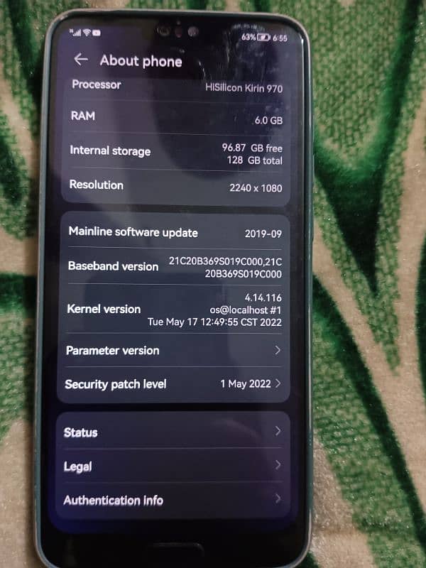 Huawei p20 pro for sale whatapp no 03343400914 4