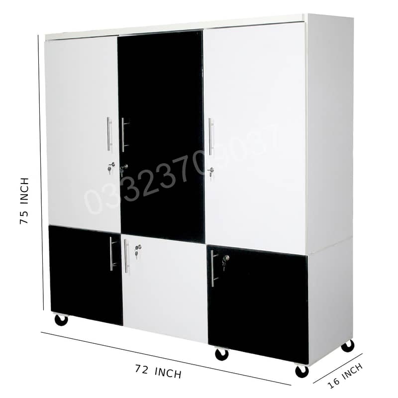 6x6 feet Wooden Cupboard, wardrobes In White & Black Color 0