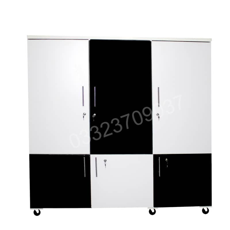 6x6 feet Wooden Cupboard, wardrobes In White & Black Color 2