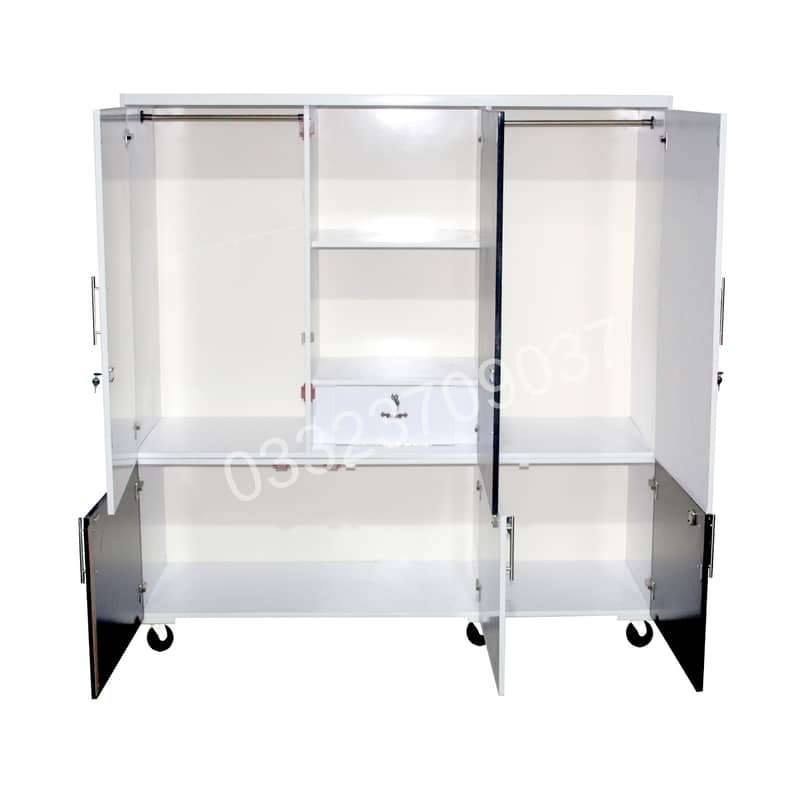 6x6 feet Wooden Cupboard, wardrobes In White & Black Color 3