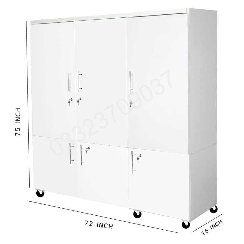 6x6 feet Wooden Cupboard, wardrobes In White  Color 0