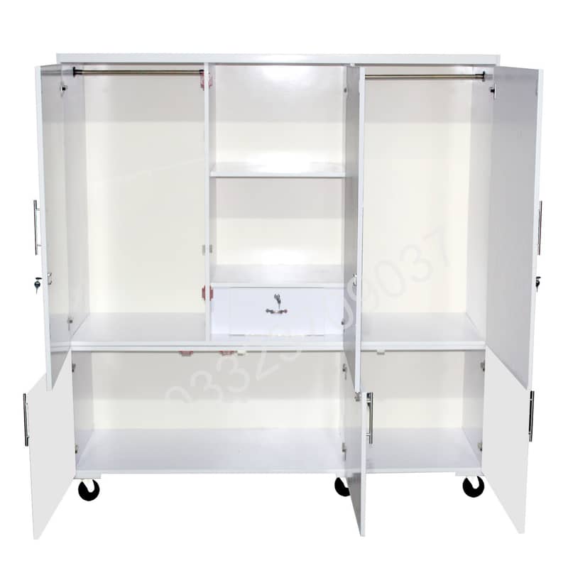 6x6 feet Wooden Cupboard, wardrobes In White  Color 3