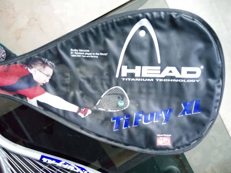 HEAD FURY XL PYRAMID V TITANIUM Racquetball Racquet with Cover 1