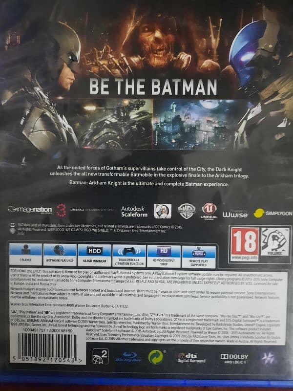 batman arkham knight ps4 game in amazing condition 3