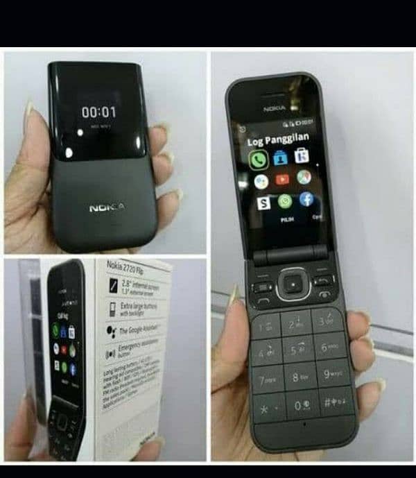 Nokia 2720flip dual sim box pack 3