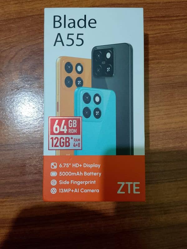 Zte A55 Water Blue Color 4/64 GB Full Warranty 0