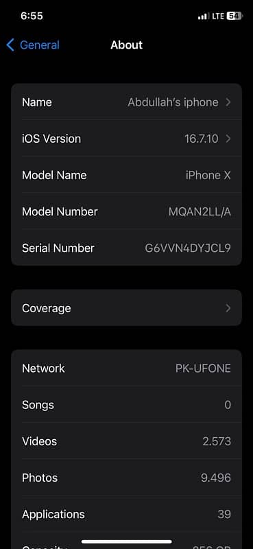 iPhone x 256gb PTA Approved 3