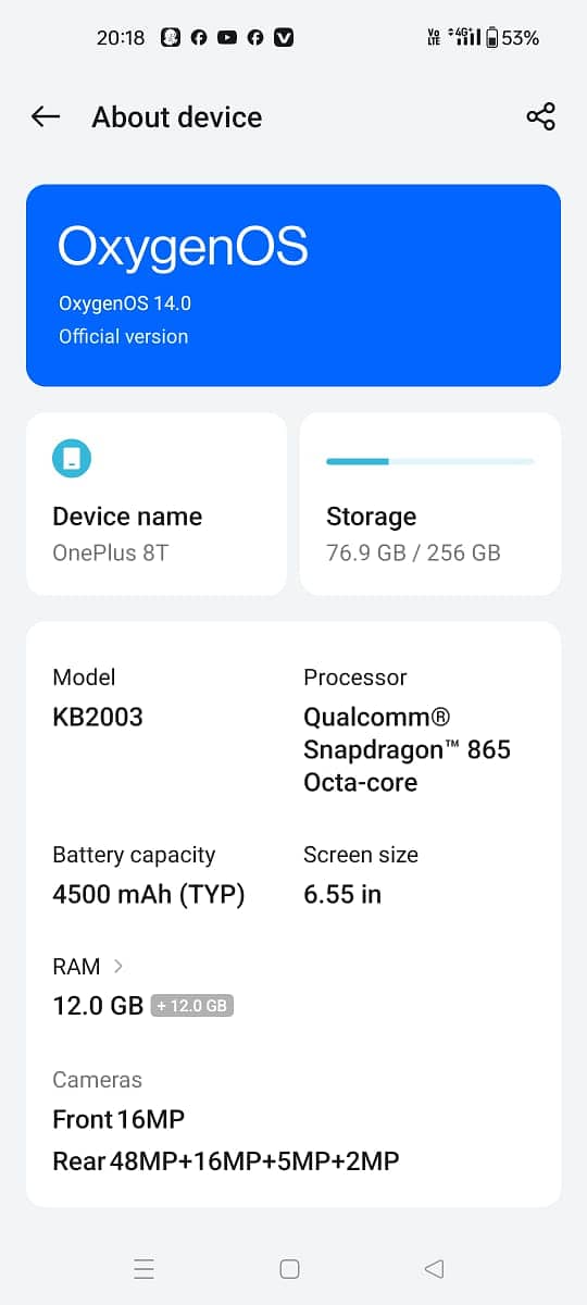 One Plus 8T 6