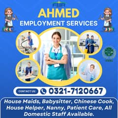 We Provide All Domestic Staff Maids Baby Sitter Cook Chef Nurse Helper