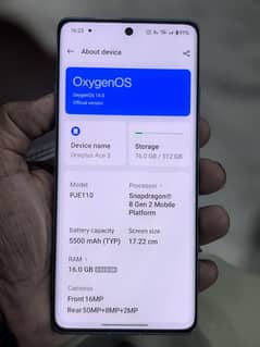 Oneplus Ace 3 16gb 512gb pta