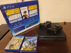 PS4 SLIM dual Controller Almost New 500GB