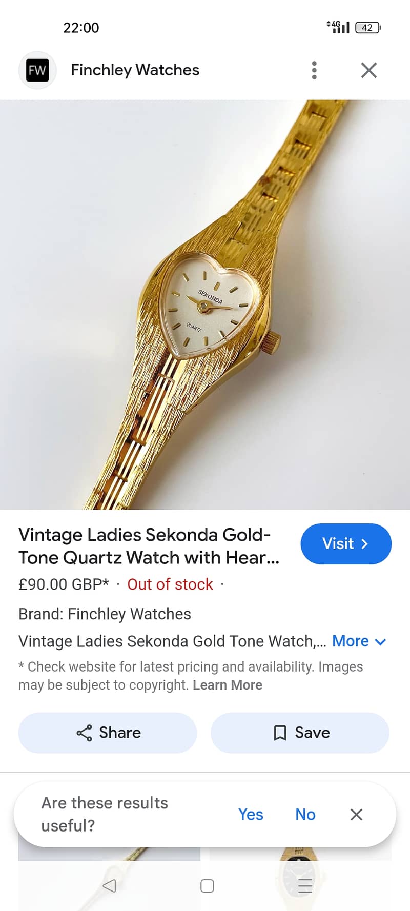 Womens gold sekonda watch 1